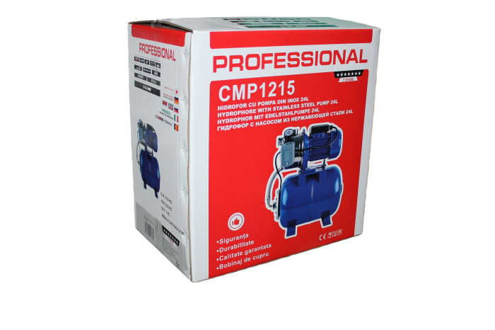 Set Hidrofor cu pompa autoamorsanta fonta 1500W  CAMPION PROFESSIONAL AUTOJET 100S, Inaltime refulare 65m, Debit  65L/min + Butelie Hidrofor 24 L [2]