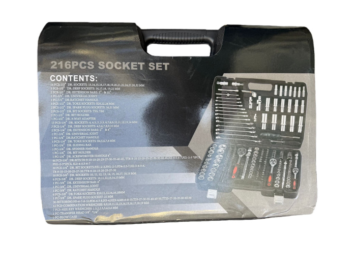 *1+1 GRATIS* Trusa profesionala scule cu 216 piese tubulare cromate Chrome Vanadium [3]