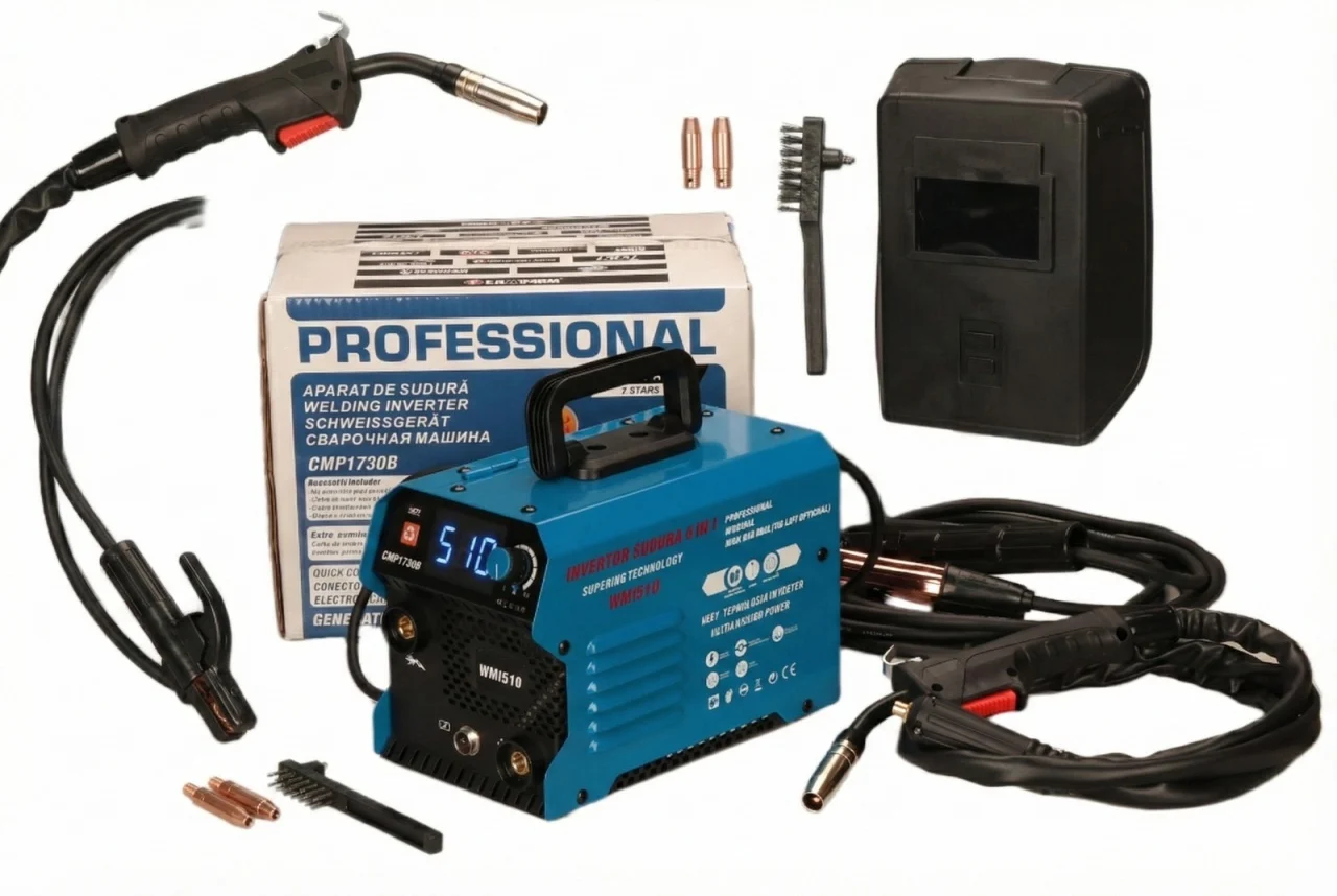 *1+1 GRATIS*Aparat de sudura tip Invertor cu sarma 510A, MMA MIG MAG TIG LIFT  afisaj digital, ventilat, URALMASH IGBT TEHNOLOGY ULTRA HYBRID POWER, CMP1697 [1]