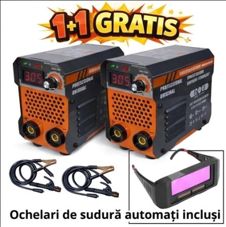 Aparate Sudură și Invertoare - 1+1 GRATIS Invertor Aparat de sudura MMA300 CAMPION , 10-300A, Electrozi 1.6 - 5 mm, Protectie termica, Complet accesorizat, 220V CADOU 2X OCHELARI AUTOMATI DE SUDURA
