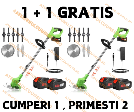 Motocoase si Masini Tuns Iarba - *1 + 1 GRATIS* Motocositoare Electrica cu 2 Acumulatori si Accesorii CMP1823, Sistem Fara Fir, Motor Electric de Putere, Autonomie Extinsa, Design Ergonomic, Pentru Tuns Iarba si Vegetatie Usoara