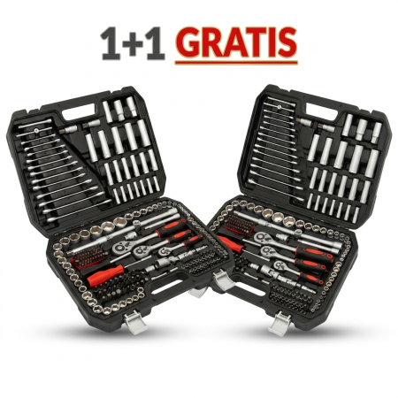 Uz Casnic - *1+1 GRATIS* Trusa profesionala scule cu 216 piese tubulare cromate Chrome Vanadium