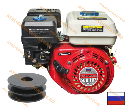 Toate Produsele - *9.8 CP Uralmash RUSIA + FULIE CADOU Motor benzina 4 timpi, 196cmc, 3600rpm ax 3/4, 15kg, pentru generator, motocultor, motopompa etc