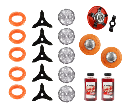 *SUPER PACHET* SET 20 ACCESORII/CONSUMABILE  MOTOCOASA ( DISC VIDIA,DISC 3 LAME,TAMBUR GARDEN, PLIVIT,FIR MTC,ULEI 2T)