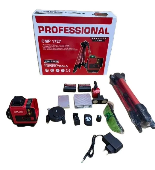 Scule Electrice - * OFERTA * Nivela Laser cu Trepied 16 Linii, 25m, Display LCD, Timp de Nivelare ≤ 5s, ±0.2 mm/1m, Profesional, CAMPION PROFESIONAL CMP1727