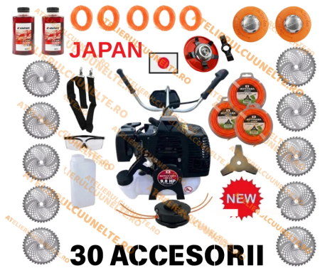 Motocoase pe Benzina - *30 ACCESORII* 9.8CP MOTOYAMA Motocoasa pe benzina , Japan Engine Power, 12.000 RPM + 30 ACCESORII