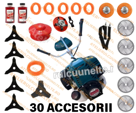 Motocoase si Masini Tuns Iarba - *30 ACCESORII CADOU* Motocoasa URALMASH 9.8 CP Motocositoare 4 TIMPI complet echipata PROFFESIONAL