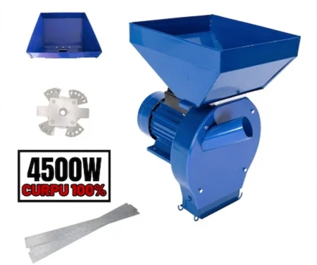 Mori si Batoze - 3900W Moara CAMPION pentru furaje și cereale ,buton start stop, 4 SITE IN CUTIE