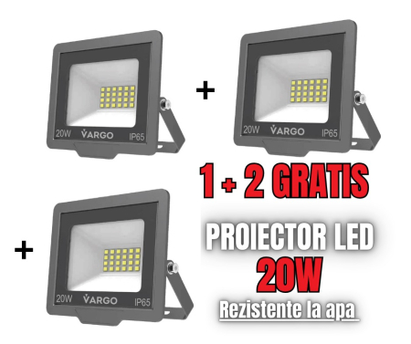Proiectoare - 3x Proiector LED NOVA VARGO V-116759, 20W, 1800 lm, 6500K, IP65