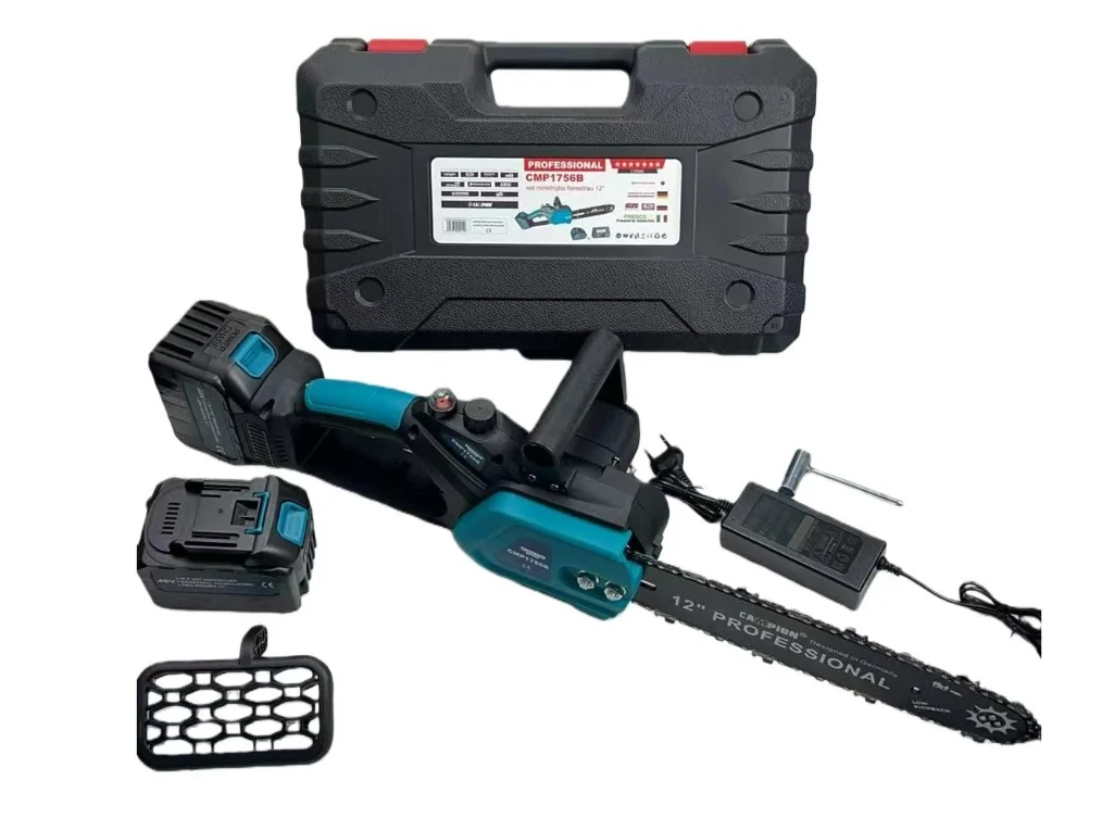 Mini Drujbe Acumulator - 48V 2400W 8AMPERI LAMA 35 CM Drujba cu 2 Acumulatori CAMPION PROFESIONAL , PREMIUM + VALIZA