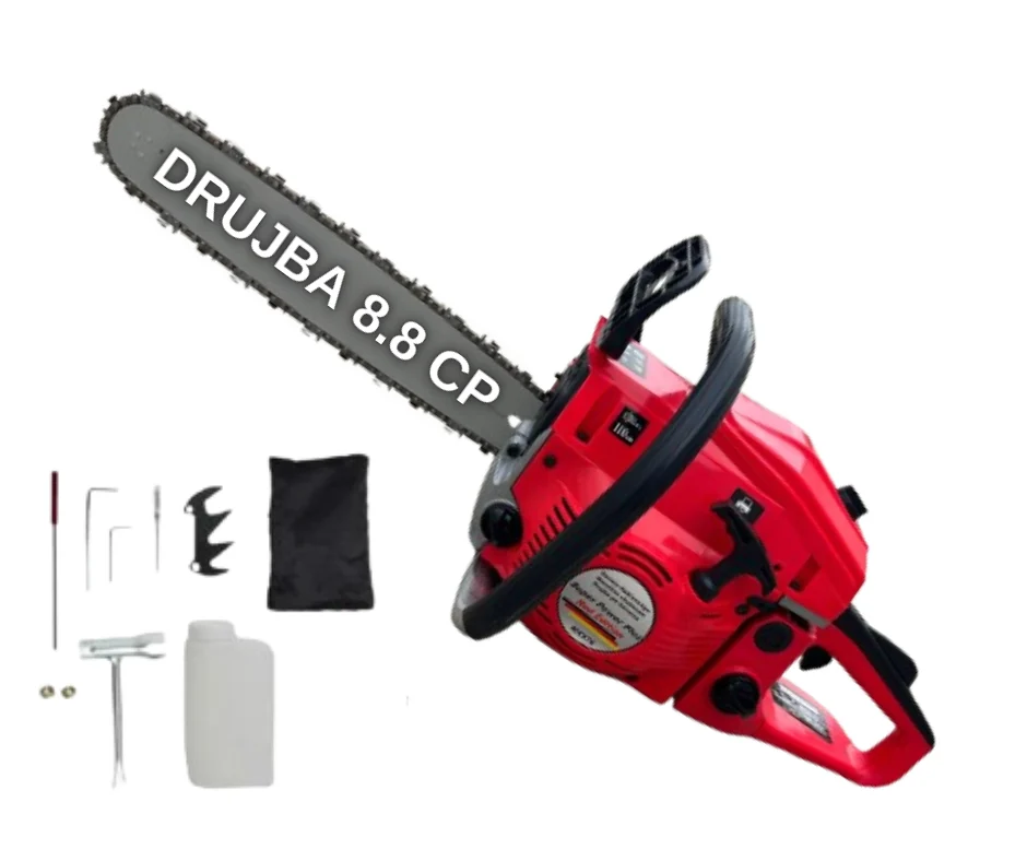 *SUPER Pachet* 8.8cp Drujba benzina + 2 bujii + ulei amestec + accesorii + manusi protectie + pila , SuperPower Profesional [2]
