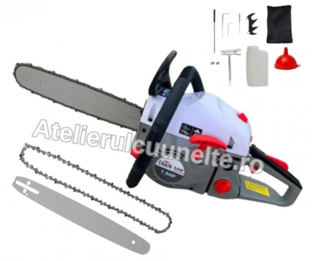 Drujbe - 7.5 CP 2 LAME 2 LANTURI Drujba pe Benzina Motofierastrau Campion , 52 CMC Campion 40 CM