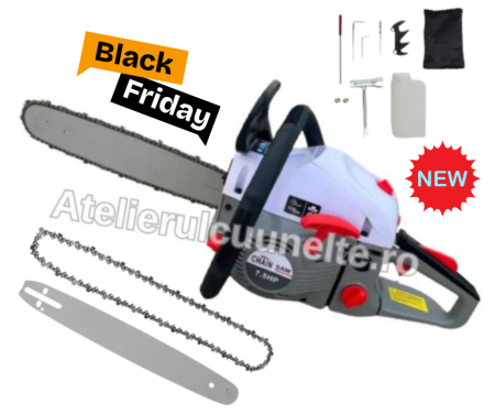 Toate Produsele - 7.5 CP 2 LAME 2 LANTURI Drujba pe Benzina Motofierastrau Campion , 52 CMC Campion 40 CM