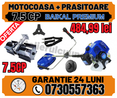Toate Produsele - Motocoasa pe benzina 7.5 CP 5.5 KW Motocositoare BAIKAL BK5500 + ADAPTOR PRASITOARE