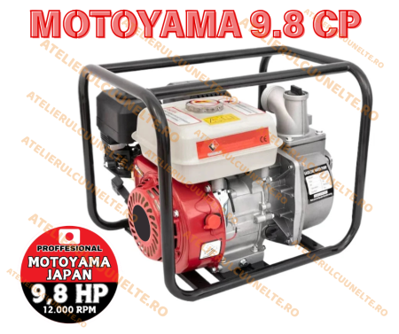 Motopompe - *9.8 CP MOTOYAMA* Motopompa benzina 3 toli inch, 3600rpm, 200cmc, 4 timpi, 30m inaltime