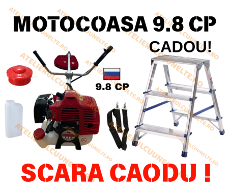 * MOTOCOASA + SCARA CADOU * 9.8CP URALMASH PROFESIONAL Motocoasa pe benzina , RUSIAN Engine Power, 12.000 RPM + SCARA 3 TREPTE Cadou [0]