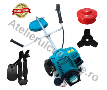 Motocoase si Masini Tuns Iarba - 9CP Motocoasa Broman, motor 4 TIMPI , 9000 rpm, 8000w, easy start + accesorii incluse