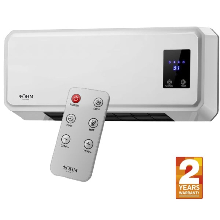 Uz Casnic - Aeroterma de perete BH2000 BÖHM , doua trepte de putere 1000/2000W, Timer 1-12 H , suprafata de incalzire 20-25 m²