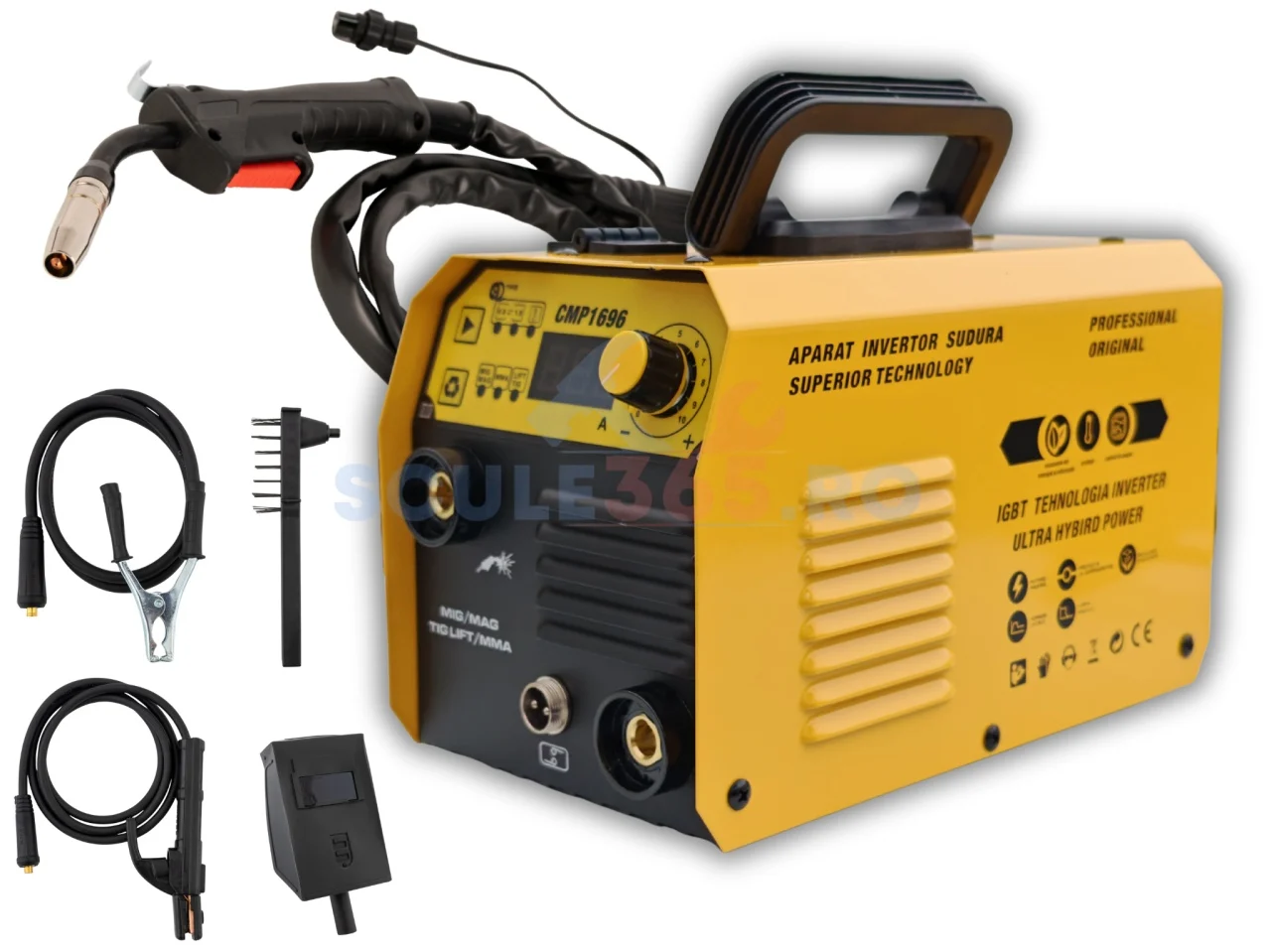 Aparate Sudură și Invertoare - Aparat de sudura tip Invertor cu sarma 510A, MMA MIG MAG TIG LIFT  afisaj digital, ventilat, URALMASH IGBT TEHNOLOGY ULTRA HYBRID POWER, CMP1696