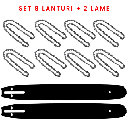 *BLACK-FRIDAY*Set 8 Lanturi si 2 Lame universale pentru motofierastrau ( drujba ), 40 cm, 32 dinti, pas 0.325 [1]