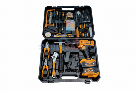 Masina de gaurit si insurubat cu percutie 120 piese, 48v, 2 acumulatori, trusa, incarcator inclus, bormasina autofiletanta 8AH, 1300rpm, Campion CMP1663 [1]