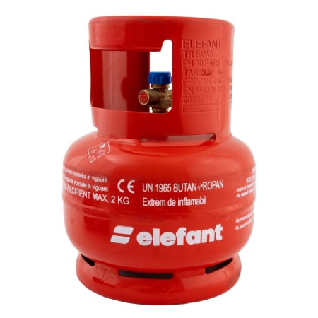Butelii si Arzatoare - Butelie camping din metal cu talpa si guler de protectie pentru conector 5L ELEFANT