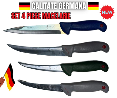Ustensile bucatarie - *CALITATE GERMANA* Set Complet de Cuțite pentru Macelarie Profesionale   - 4 PIESE
