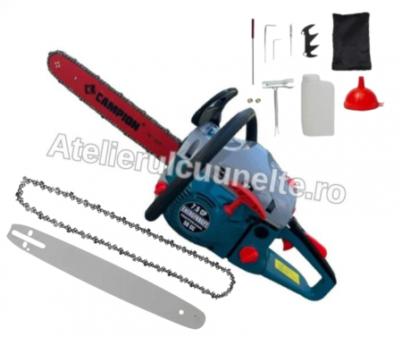 Drujbe - 7.5CP ENERGYKRAFT 2 LAME + 2 LANTURI Drujba pe Benzina Motofierastrau 7.5 CP, 52 CMC by  Campion 40 CM
