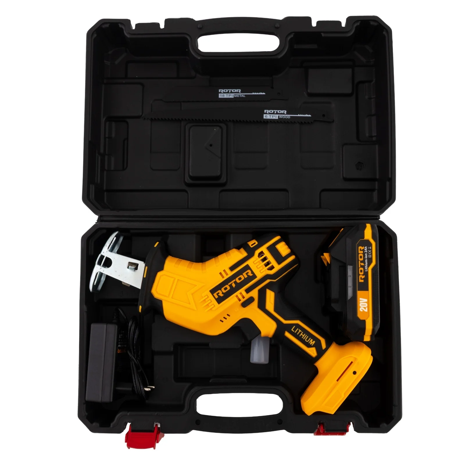 Mini fierăstrău Brushless tip sabie pendular cu acumulator R-FS2A 20V / 2Ah,  , 1 X ACUMULATOR, 3 X LAME [1]