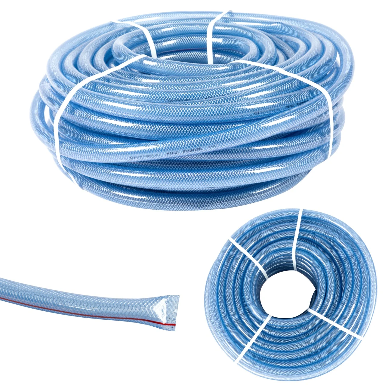 Furtun - Furtun cu INSERTIE 1/2 100M Furtun Apa Gradina PVC cu inserție de poliester Ø18 ALBASTRU MX1360