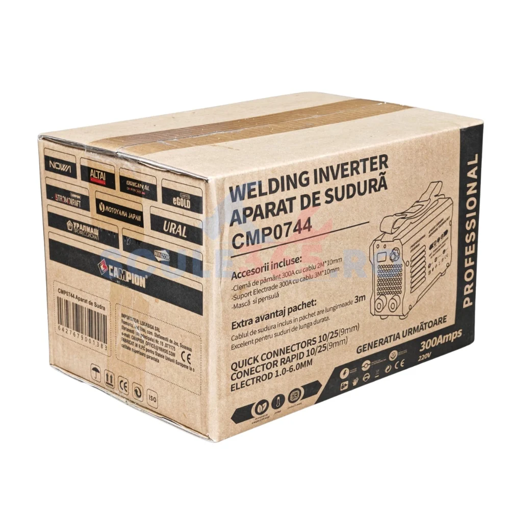 Invertor Aparat de sudura MMA300 CAMPION , 10-300A, Electrozi 1.6 - 5 mm, Protectie termica, Complet accesorizat, 220V [4]