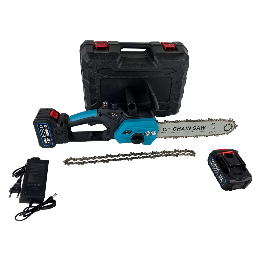 LAMA 35 CM DRUJBA CU 2 ACUMULATORI GOSPODAR, 2 LANTURI, 48V, SISTEM UNGERE LANT [1]