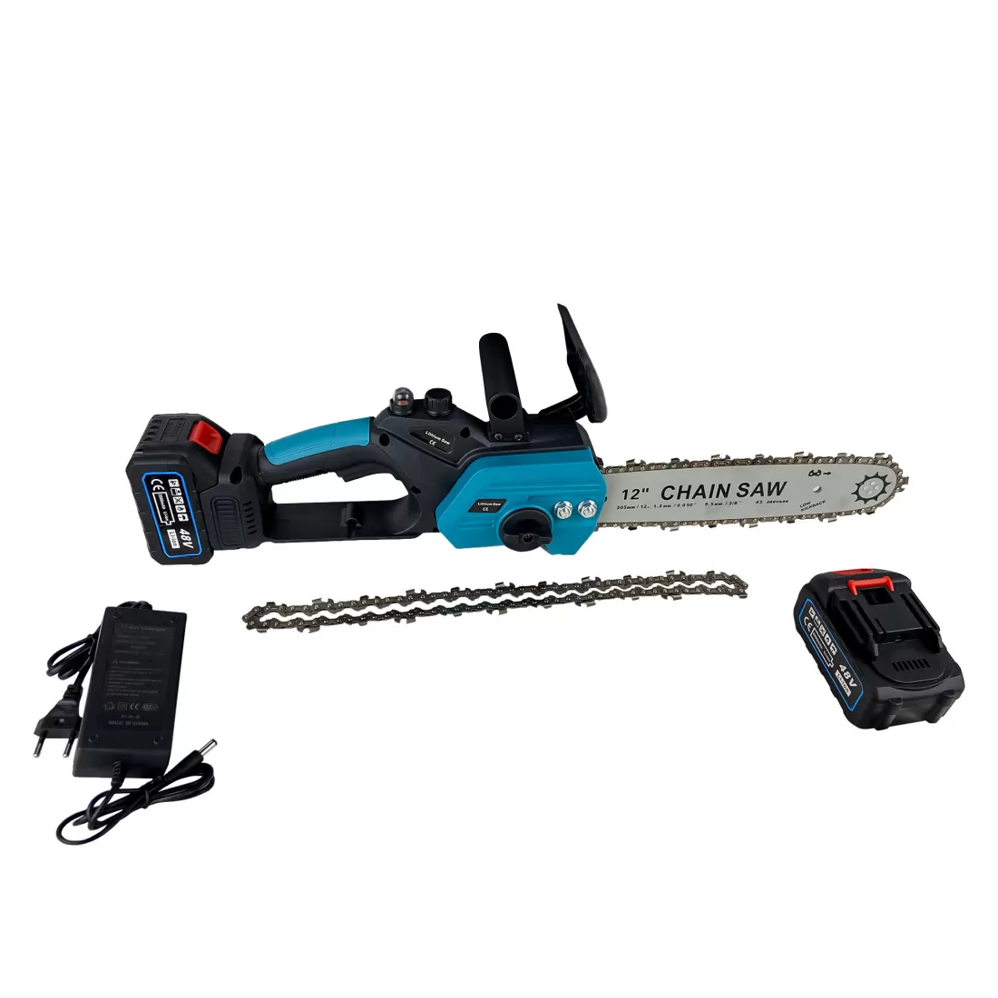 LAMA 35 CM DRUJBA CU 2 ACUMULATORI GOSPODAR, 2 LANTURI, 48V, SISTEM UNGERE LANT [4]