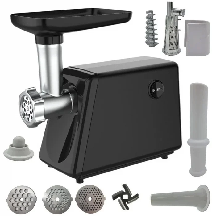 Masini de Tocat - MASINA de tocat carne 3500w electrica PROFESIONALA , 4 IN 1, adaptor rosii, carnati, chiftele NEGRU LUCIOS CAMPION CMP1671