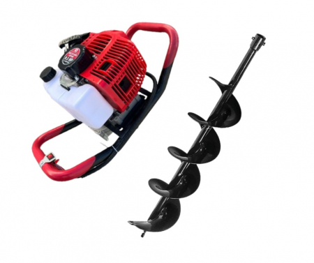 Toate Produsele - Motoburghiu 9.8 CP pe benzina pentru pamant cu burghiu 150mm inclus  Motoyama Japan Engine Power Rosu