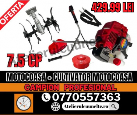 Toate Produsele - Motocoasa 8.5 CP CAMPION Motocositoare complet echipata PREMIUM! + ADAPTOR CULTIVATOR