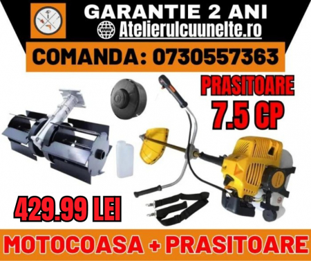 Motocoase si Masini Tuns Iarba - Motocoasa 8.5 CP CAMPION Motocositoare complet echipata PREMIUM! + ADAPTOR PRASITOARE