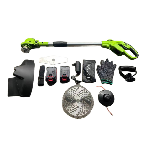 Motocoasa cu Acumulator Campion PRO Profesional, 8 Accesorii, 2 Acumulatori, Autonomie Extinsa – Performanta Maxima Fara Cabluri [1]