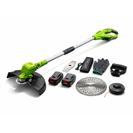 Motocoasa cu Acumulator Campion PRO Profesional, 8 Accesorii, 2 Acumulatori, Autonomie Extinsa – Performanta Maxima Fara Cabluri [0]
