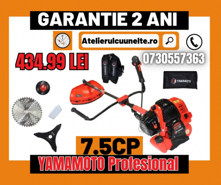 Toate Produsele - Motocoasa pe benzina Yamamoto YBC-57, 2 timpi, 7.5CP, 52CC, 10000RPM, Accesorii incluse