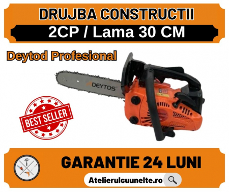 Motofierastrau Drujba Constructii DEYTOS 2500, 2 CP, 25 CC, Lama 30 CM 2500 RPM [3]