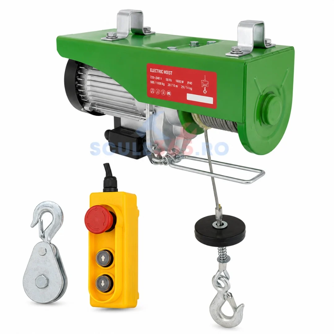 Auto - Macara electrica 1200kg, 1600w, 20m / 10m, troliu electric, electropalan CAMPION PROFESSIONAL