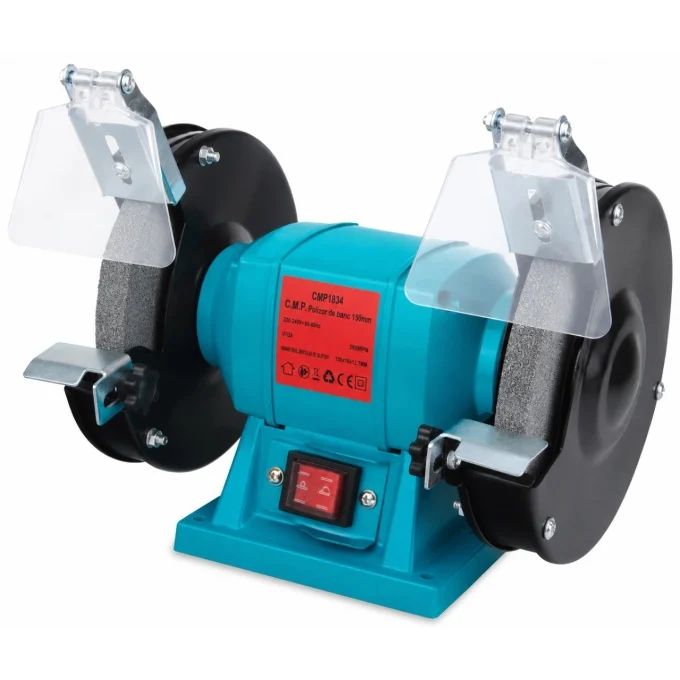 Slefuitoare si Masini de Polisat - Polizor de banc electric 200mm, 400w, 2950rpm, pietre incluse, protectii duble, 12,7mm, CAMPION PROFESSIONAL CMP1835