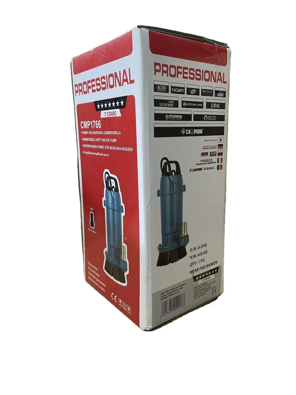 Pompa submersibila apa curata CMP1766 QDX3-25-0.75, 0.75kW, 1HP, debit 3 mc/h, inaltime refulare 25m, 2860RPM, 110-220V, fara plutitor [3]