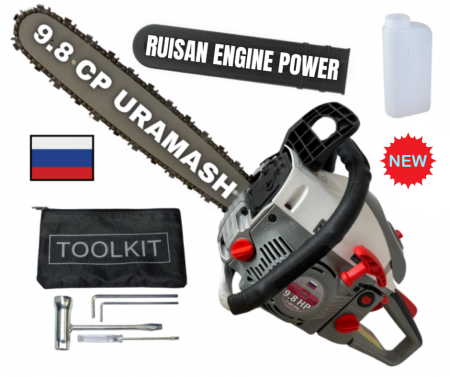 Drujbe Benzina - * 3 LANTURI INCLUSE * 9.8 CP URALMASH RUSIA Drujba pe Benzina Motofierastrau LAMA 40 CP PROFFESIONAL