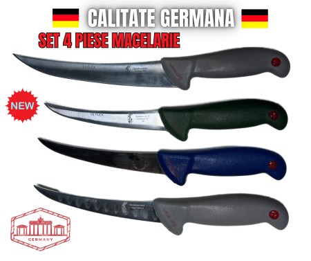Ustensile bucatarie - *REDUCERE 55%* Set Complet de Cuțite pentru Macelarie Profesionale - 4 PIESE GERMAN
