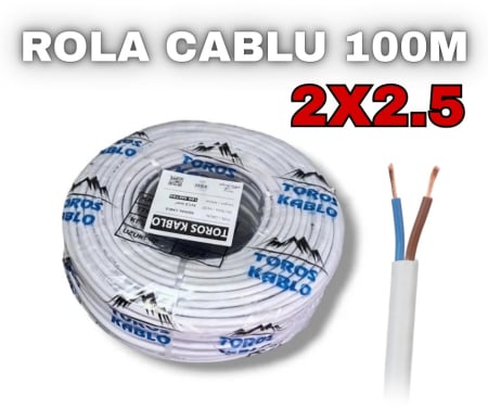 Prelungitoare - Rola Cablu Curent 100m 2x2.5 TOROS 300/500V