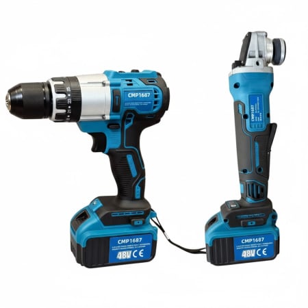 Toate Produsele - Set Trusa autofiletanta cu percutie si Flex Polizor unghiular, 2 acumulatori 46V 10 Ah valiza transport CAMPION PROFESSIONAL