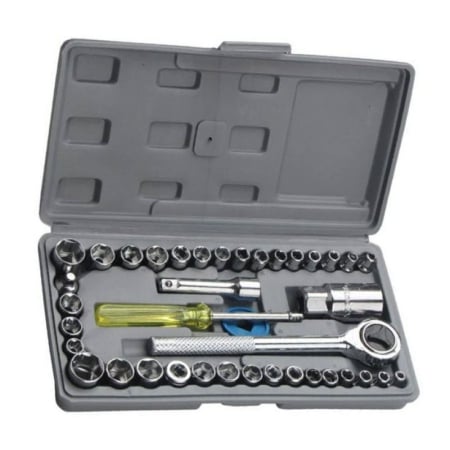 *SUPER Pachet* 8.5cp Drujba benzina + Trusa 40PCS tubulare + 2 lanturi  + x2 bujii + accesorii + manusi protectie + palnie, CAMPION Profesional [3]