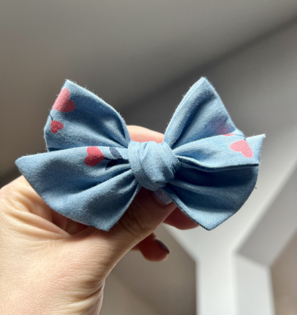 Fundite din bumbac - Fundita Anne Denim Hearts